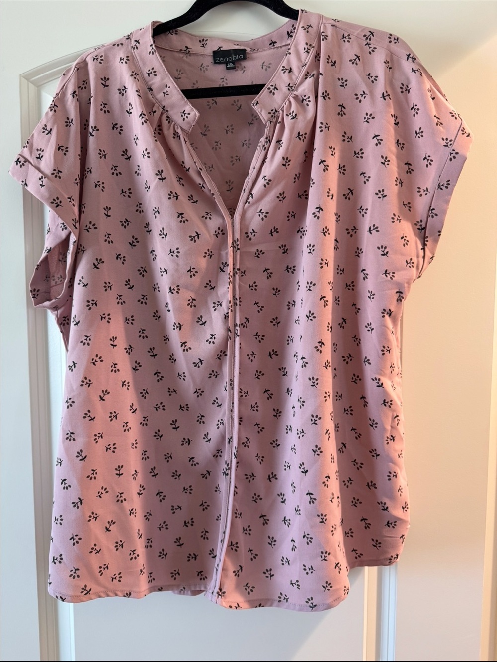 Zenobia Pink Floral Blouse  3xl